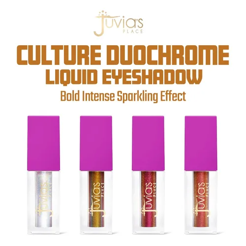 Miniatura 2 de Juvia's Place Culture Duochrome - Sombra de ojos líquida multicolor con purpurina para brillo, maquillaje brillante para ojos, kit de maquillaje