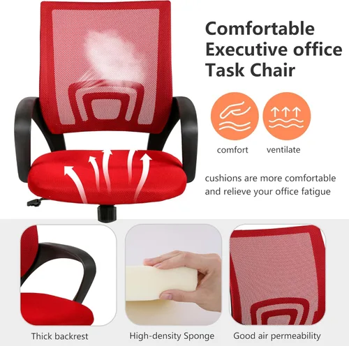 Miniatura 7 de PayLessHere Silla de Oficina para el Hogar Silla de Escritorio Silla para Computadora Silla Ergonómica Ajustable con Respaldo Lumbar y Apoyabrazos