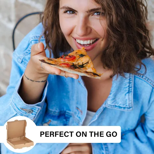 Miniatura 7 de MT Products Kraft - Caja de pizza de 10 x 10 x 1.75 pulgadas, cajas pequeñas de cartón corrugado B para pizza (paquete de 10) – Fabricado