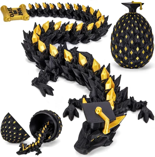 Miniatura 24 de TBOLINE - Huevo de dragón impreso en 3D, animal de cristal articulado, juguete para la ansiedad para adolescentes, niños y niñas, piezas míticas