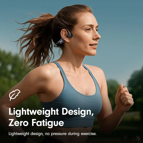 Miniatura 6 de Auriculares de conducción ósea, auriculares de oreja abierta Bluetooth 5.4 con micrófono, 8 horas de reproducción, auriculares de conducción ósea
