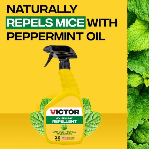 Miniatura 4 de Victor M809 - Aerosol repelente de ratones y ratas, natural, no tóxico, repelente de roedores para uso en interiores y exteriores, listo para usar