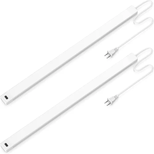 2 piezas Luces LED bajo gabinete con sensor de movimiento de mano, 16" Iluminación bajo encimera con regulable y 4000K blanco natural, Plug and