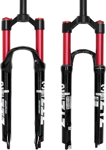 Miniatura 9 de 26/27.5/29 pulgadas MTB Dual Air Suspension Hork, 1 1/8 tubo recto, 4.724 in de viaje, QR 0.354 in × 3.937 in, bloqueo manual, horquilla delantera