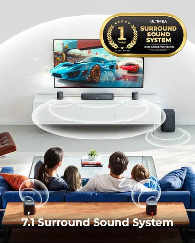 Miniatura 10 de ULTIMEA Barra de sonido de 7.1 canales con Dolby Atmos, sistema de sonido envolvente para TV con 4 altavoces envolventes, barra de sonido para Smart