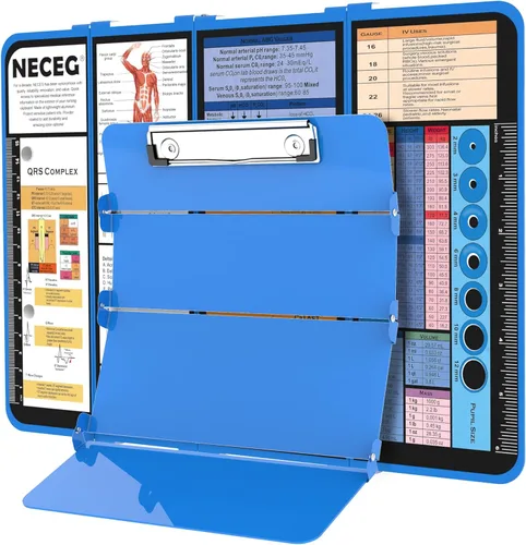 Miniatura 17 de Portapapeles de Enfermería Plegable - 4 Capas de Aluminio, Portapapeles Plegable para Enfermera, Edición Médica de Enfermería, Hojas de Referencia