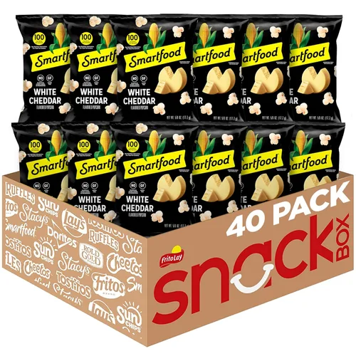 Smartfood White Cheddar - Palomitas de maíz, sabor queso cheddar blanco, 0.625 onzas (paquete de 40)
