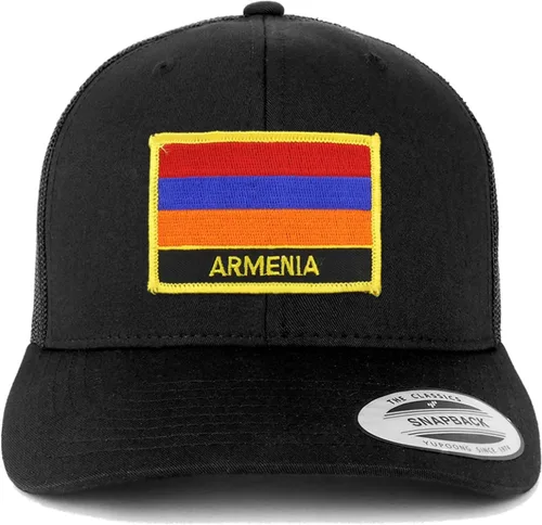 Trendy Apparel Shop Gorra de malla con diseño de bandera de Armenia
