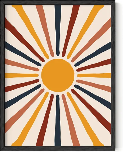 Miniatura 9 de HAUS AND HUES Arte de pared enmarcado bohemio – Decoración de pared del sol del suroeste, impresiones modernas geométricas contemporáneas de Sol