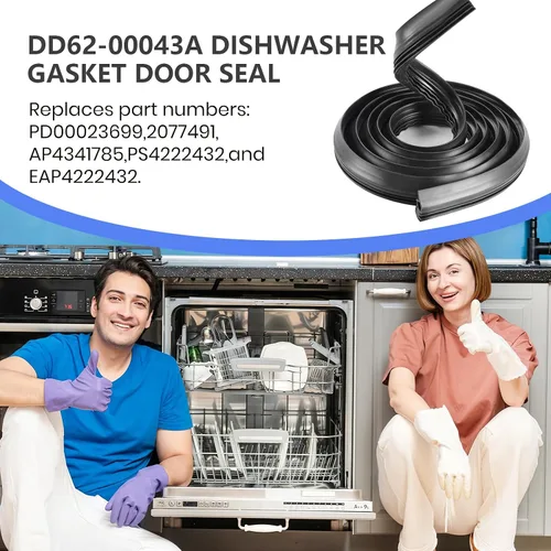 Miniatura 6 de Actualización DD62-00043A para sello de puerta de la tina frontal del lavaplatos Samsung, actualización de goma - Compatible con piezas