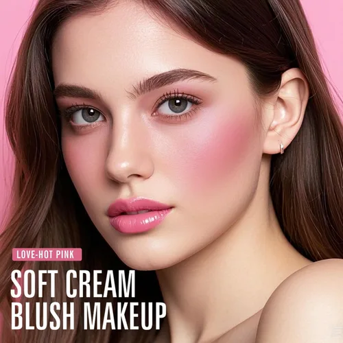 Miniatura 7 de KIMUSE Rubor Líquido, Rubor en Crema Suave Pigmentado de Larga Duración para Rostro, Resistente al Agua, a Prueba de Manchas, Acabado Luminoso