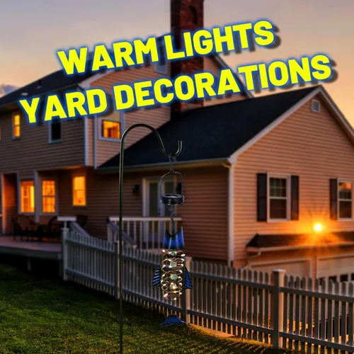 Miniatura 8 de HONGLAND Ofertas de patio, faroles solares impermeables para exteriores, paquete de 2 faroles de metal con luces LED blancas cálidas para jardín