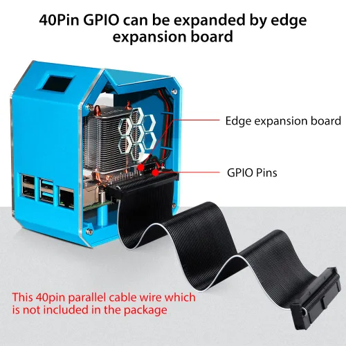 Miniatura 6 de GeeekPi Kit de mini torre con fuente de alimentación QC3.0 para Raspberry Pi 4, Pi 4 con enfriador de torre ICE, módulo OLED de 0.96 pulgadas