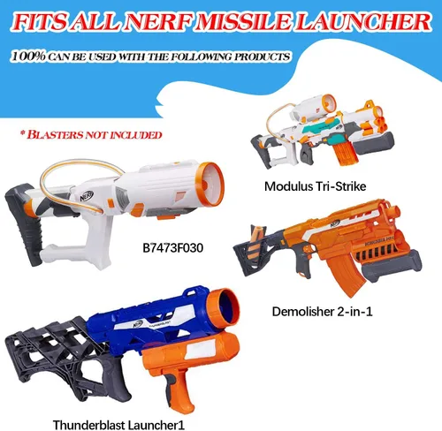 Miniatura 2 de Aevdor Mega recarga de misiles para Nerf N-Strike Elite Series, 12 paquetes, balas de espuma compatibles con cohetes para pistola Nerf Blaster