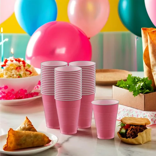 Miniatura 2 de Amscan Big Party Pack - Vasos de plástico duraderos, 50 unidades (paquete de 1), color rosa
