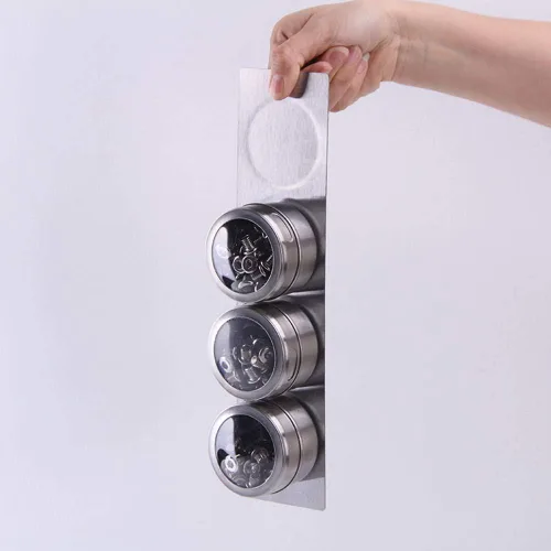 Miniatura 7 de 12 potentes latas magnéticas para especias: recipientes de almacenamiento de especias de acero inoxidable, tarros de especias de cocina con tapa 12