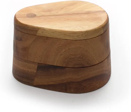 Miniatura 7 de Ironwood Gourmet Caja de bodega giratoria de doble capa, madera de acacia