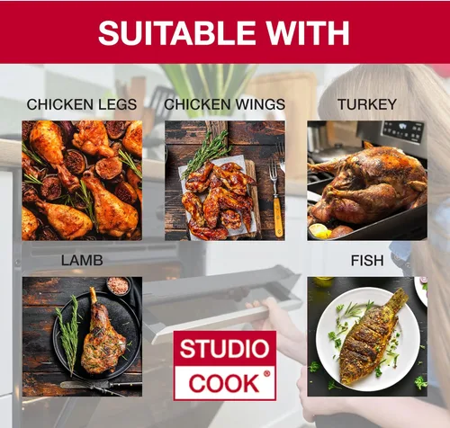 Miniatura 7 de Bolsas para asar en horno, asar en bolsas de carne y mariscos, accesorios de cocina para cocinar, transparentes, paquete de 10, medianas