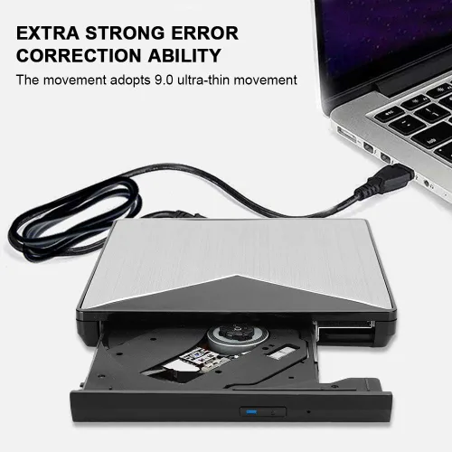 Miniatura 2 de Zopsc-1 Aleación de aluminio USB3.0 Unidad de DVD externa, CD/DVD portátil +/-RW unidad/reproductor de DVD para portátil portátil CD ROM quemador