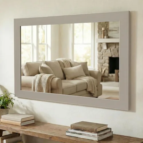 Frame My Mirror Espejo de pared enmarcado, espejo antiguo de níquel satinado de 20 x 24 pulgadas, ideal para baño, decoración de pared, dormitorio y
