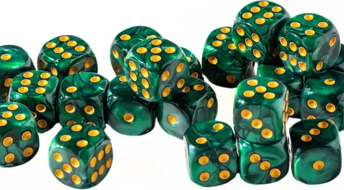 Miniatura 8 de Paquete de 25 dados D6 de 0.472 pulgadas, colección a juego de 6 dados con pipas (granito amarillo y negro)