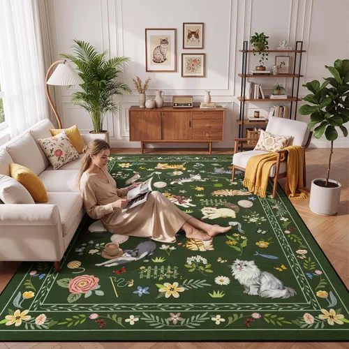 Miniatura 39 de Unirea Alfombra pequeña lavable beige de 2 x 3 para puerta de entrada interior, antideslizante, alfombra de entrada de animales suave para cocina