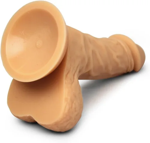 Miniatura 4 de Healthy Vibes Seductive Dildo - Consolador de silicona con textura de vena perfecto para principiantes - Base de succión - Sin látex ni ftalatos - 6