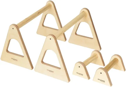 Miniatura 3 de Beyond Balance Wood Parallettes Push-up Bar Dip Station for Gymnastics Calisthenics Acrobatics Handstands Planche Push-ups L-sits Dips