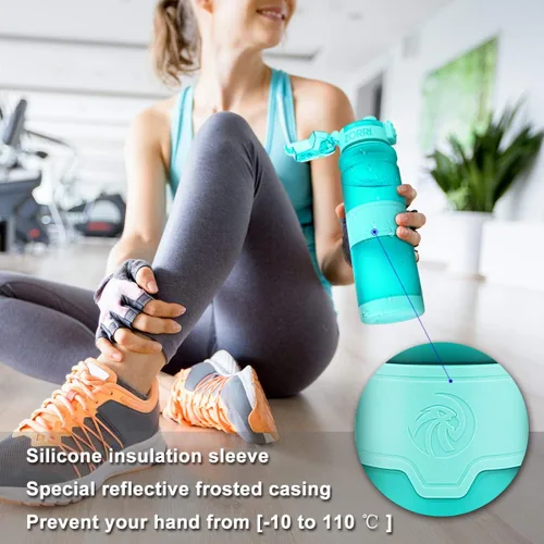 Miniatura 3 de Botella de agua deportiva Zorri, 400/500/700ml/1L, sin BPA, a prueba de fugas, ligera, botellas Tritan para exteriores, camping, ciclismo, fitness