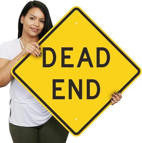 Miniatura 2 de SmartSign - Cartel compatible con MUTCD "Dead End" 24 x 24 pulgadas, aluminio reflectante de grado de ingeniero 3M