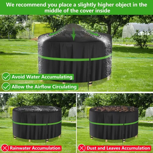 Miniatura 6 de Funda redonda para mesa de exterior de 74 pulgadas, funda impermeable para muebles de patio, resistente 420D, juego de fundas para mesa de comedor