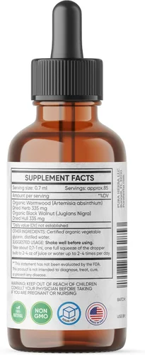Miniatura 6 de Pura Herba Tintura de hierbas de ajenjo y nogal negro Vegana, sin OMG, sin gluten, sin alcohol 2 oz de tintura orgánica a base de hierbas