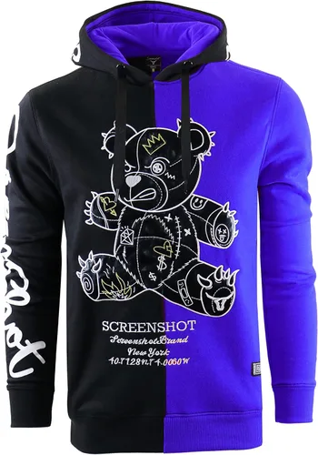Miniatura 23 de SCREENSHOT Sudadera urbana de forro polar para hombre, diseño de dibujos animados de animación, parche bordado de gel