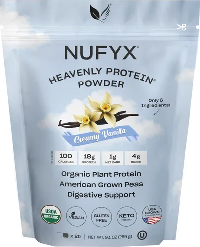 Miniatura 12 de NUFYX® • Heavenly Protein® Powder • Los mejores guisantes cultivados en Estados Unidos 100% orgánicos del mundo • Vegano • Sin gluten • Bajo