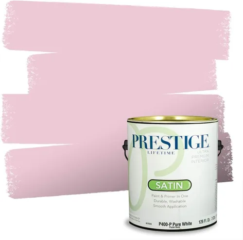 Miniatura 179 de Prestige Paints E100-T-SW6591 Pintura exterior e imprimación en uno, 1 galón, plano, combinación comparable de Sherwin Williams Amaryllis, 1 galón