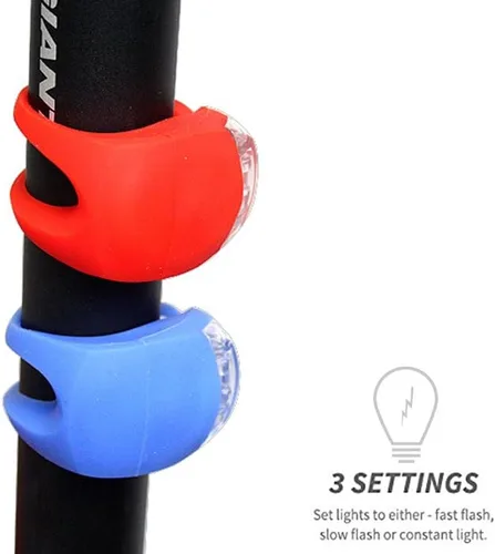 Miniatura 4 de Malker Luz de Bicicleta Delantera y Trasera Juego de Luces LED de Silicona para Bicicleta - Faro Delantero y Luz Trasera de Bicicleta, Impermeables