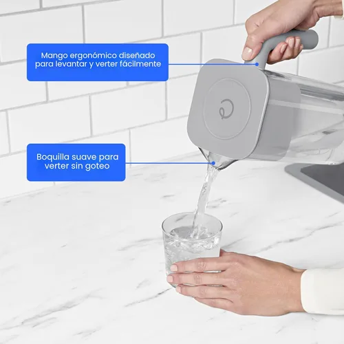 Miniatura 7 de Culligan con tecnología ZeroWater - Jarra con filtro de agua de 7 tazas – Incluye filtro de agua avanzado de 5 etapas, certificado IAPMO