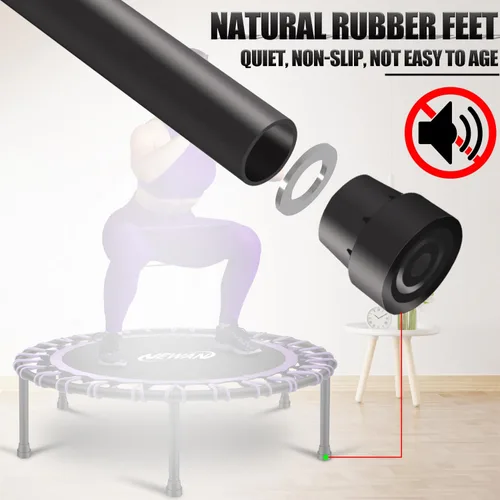 Miniatura 3 de Newan Mini trampolín silencioso de 40 a 48 pulgadas, trampolín de fitness, bungee rebote, entrenamiento cardiovascular, entrenamiento para adultos