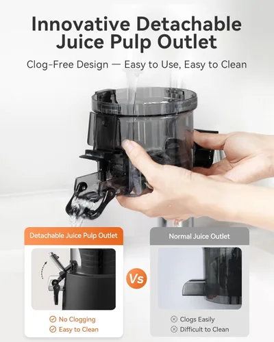 Miniatura 3 de MOKKOM Extractor de Jugo de Prensa Fría, Máquina Extractor de Jugo con Tolva de Alimentación Grande Actualizada, Alto Rendimiento de Jugo, Extractor