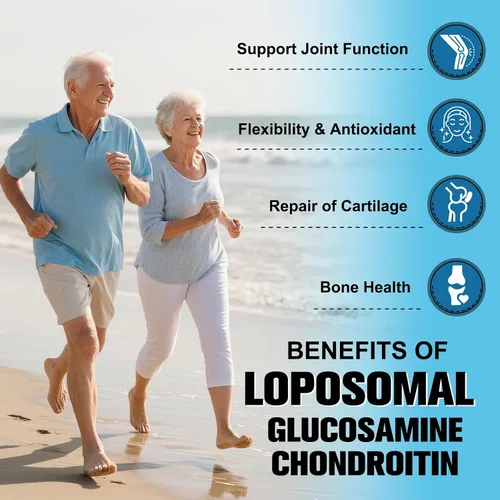 Miniatura 3 de Totaria Glucosamina liposomal condroitina MSM colágeno 3000 mg Suplemento de apoyo articular apoyo a la salud ósea flexibilidad y mantenimiento
