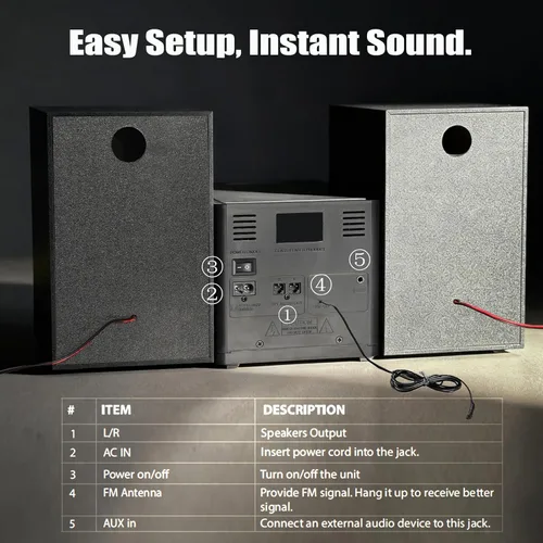 Miniatura 9 de Home CD Stereo Shelf System, 30W Micro HiFi System