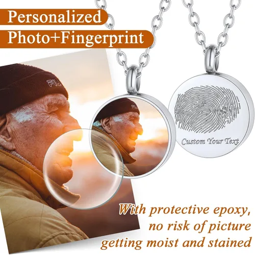 Miniatura 66 de FindChic Collares personalizados con urna para cenizas, barra vertical, gato, luna, reloj de arena, garra de perro, acero inoxidable, chapado en oro