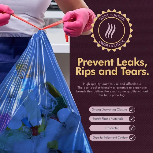 Miniatura 4 de PAMI Bolsas de basura altas con cordón de reciclaje para cocina, bolsas de basura de plástico extra fuertes, forros gruesos para cubos de basura