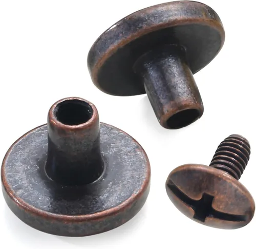 Miniatura 5 de YORANYO Juego de 30 tornillos Chicago de cuero, remaches de metal, remaches para ropa, tornillos de fijación de Chicago con picos y tachuelas
