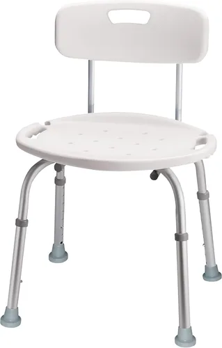 Carex Silla de ducha con respaldo, silla de baño y asiento de ducha para ancianos, discapacitados y discapacitados, 350 libras, fácil montaje