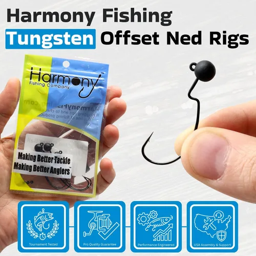 Miniatura 7 de Harmony Fishing - Jigheads de tungsteno compensado sin malas hierbas (paquete de 5)