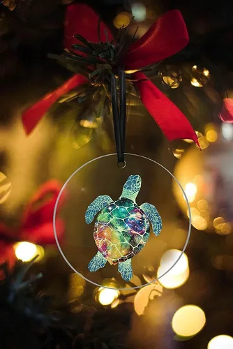 WIRESTER Adornos colgantes para árbol de Navidad, fiestas, automóvil, hogar, oficina, decoración grande de acrílico de 3 pulgadas, listo para