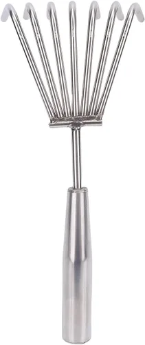 Miniatura 6 de Keenso Hand Rake, Stainless Steel Durable Garden Cultivator, 7 Tines for Weeding and Loosening Soil in Gardens and Beaches