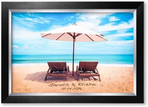 Miniatura 16 de IPIC - Tiernas mareas, ilustraciones personalizadas con nombres y fecha, regalo de amor para aniversario, boda, cumpleaños y vacaciones. 12#P (24x16)