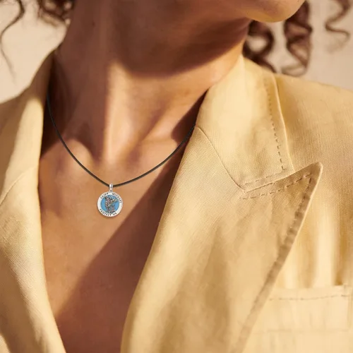 Miniatura 392 de Collar de plata de ley 925 con medalla de San Patrón, colgante de protección católica, amuleto, joyería religiosa para hombres y mujeres